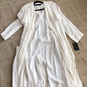 Zara white duster trench jacket.